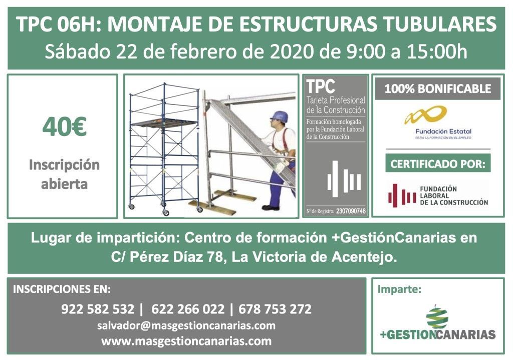 Curso de Estructuras Tubulares en La Victoria de Acentejo