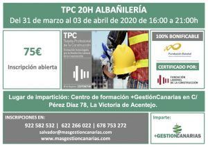 Curso de TPC albañilería 31 marzo 3 abril 2020