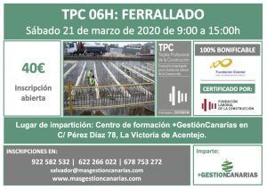 Curso de TPC ferralla en Tenerife